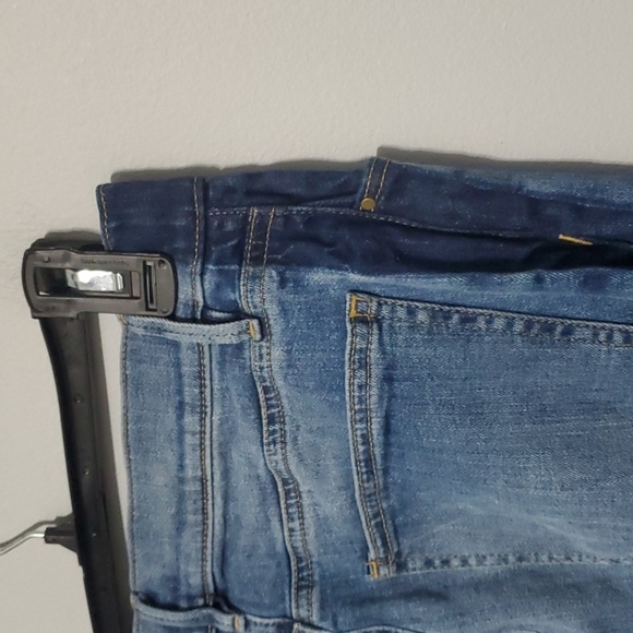 Ann Taylor Factory Two-tone jeans womens size 6 blue darker blue side stripe str - Picture 8 of 11